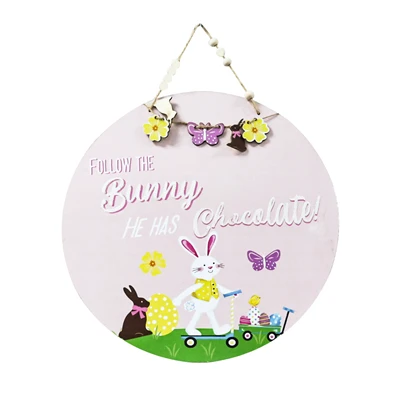 Հետևեք The Bunny Wooden Sign-ին